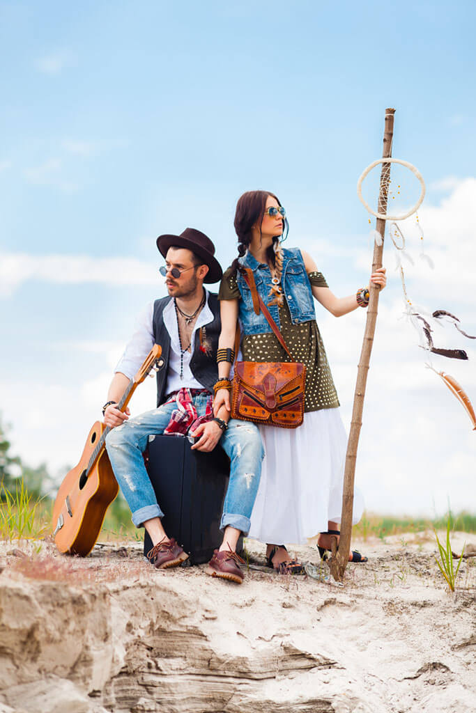 Bohemian couple hot sale attire